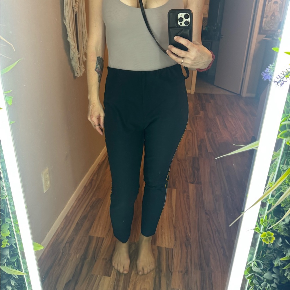 Derek Lam 10 Crosby Navy Cropped Ankle Pants with Colorful Side Stitching